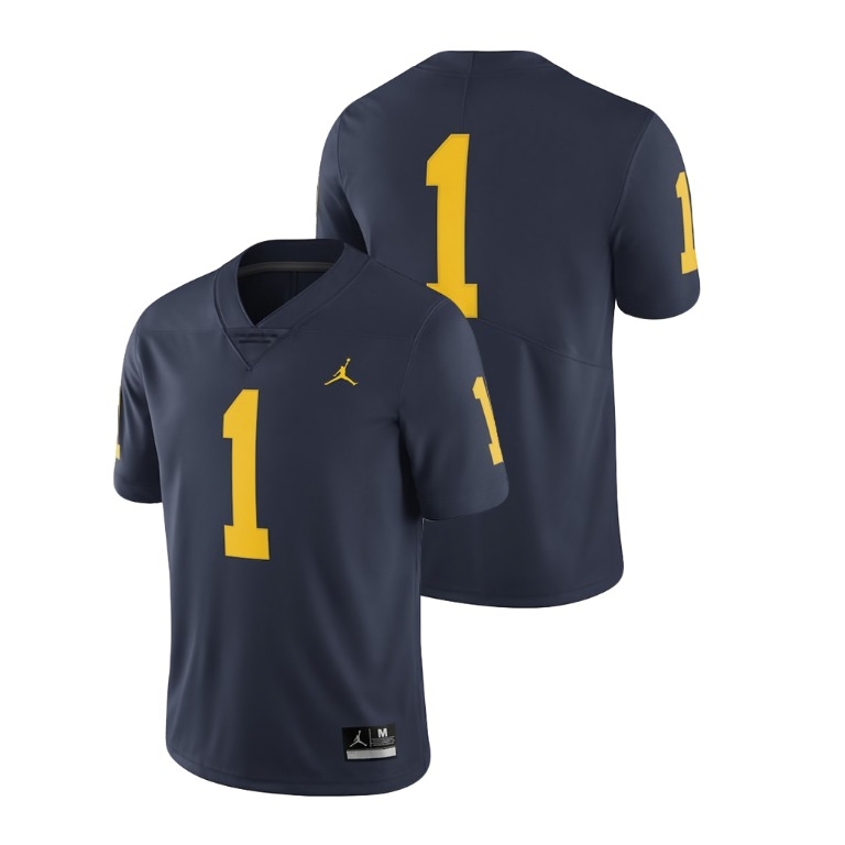 Michigan Wolverines Men's NCAA #1 Navy Jordan Brand Limited College Football Jersey IOC3049BN